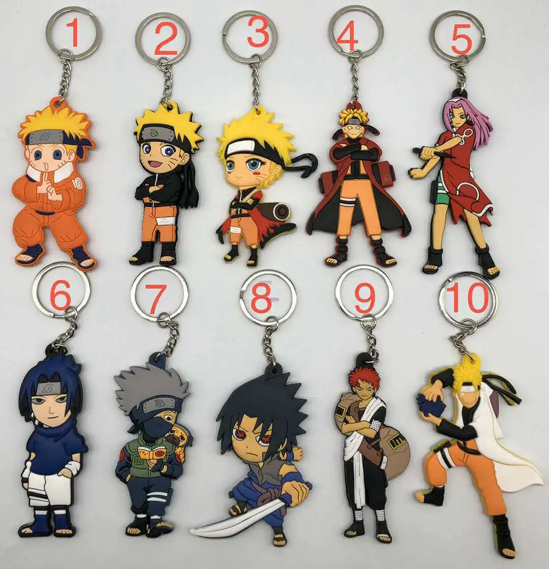 Wholesale 2022 Hot Sales Anime Keychain Keyring Soft PVC Rubber for Ads Gift Pendant Narutos Keychain