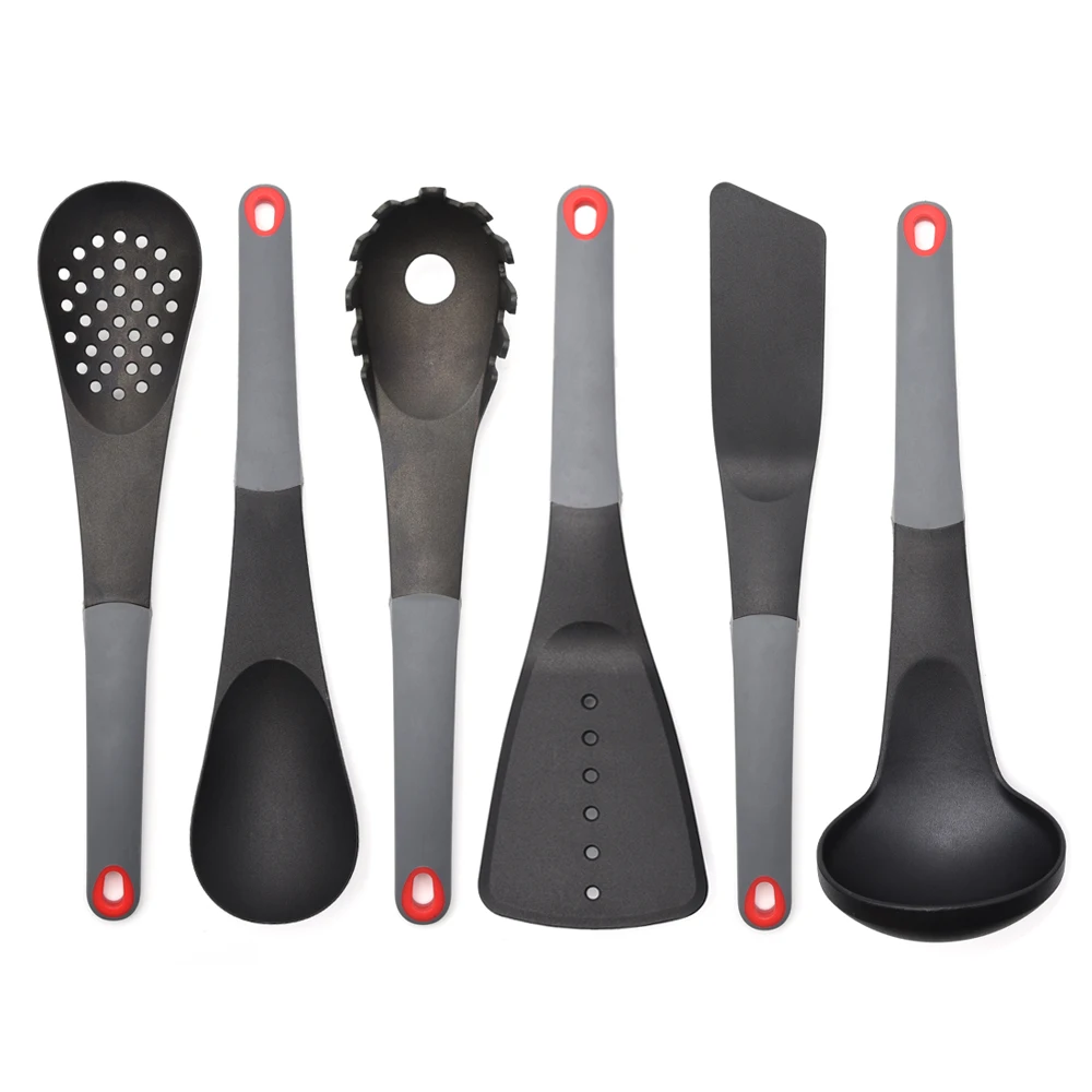 2022 hot kitchen gadgets 6pcs nylon kitchen utensils accessories set with Rotating stand