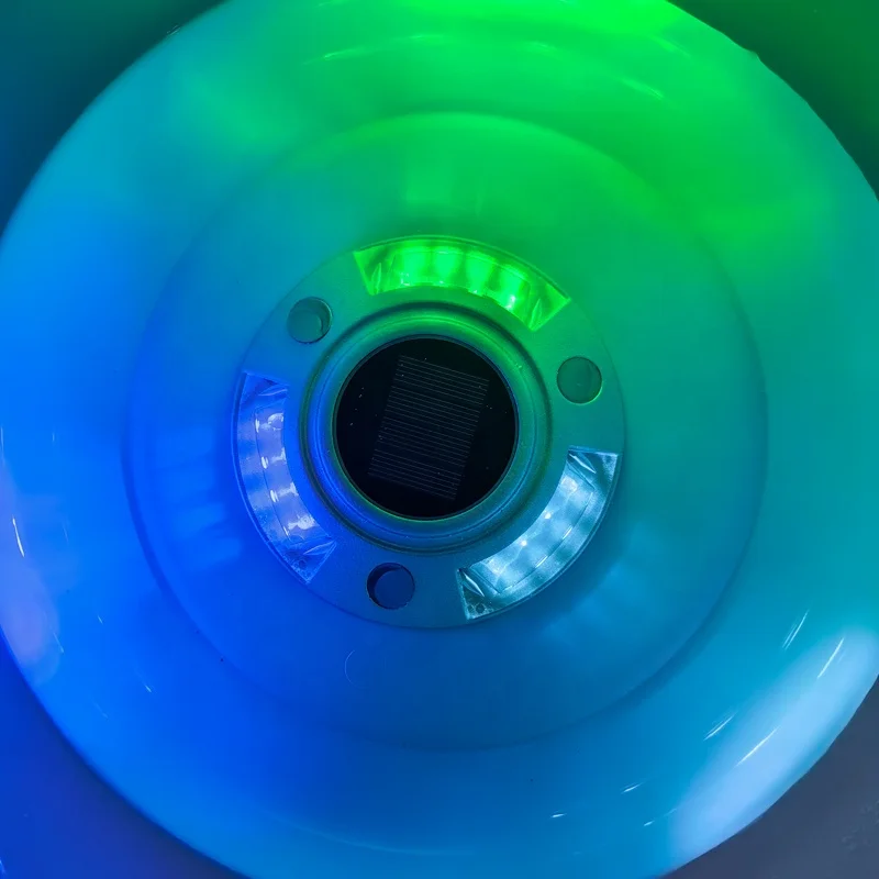 Bright Yard Pathway Lighting Ground Mounted Blue Green White 3 Colored LED Road Markers Lamp Wireless Solar Panel Dock Light