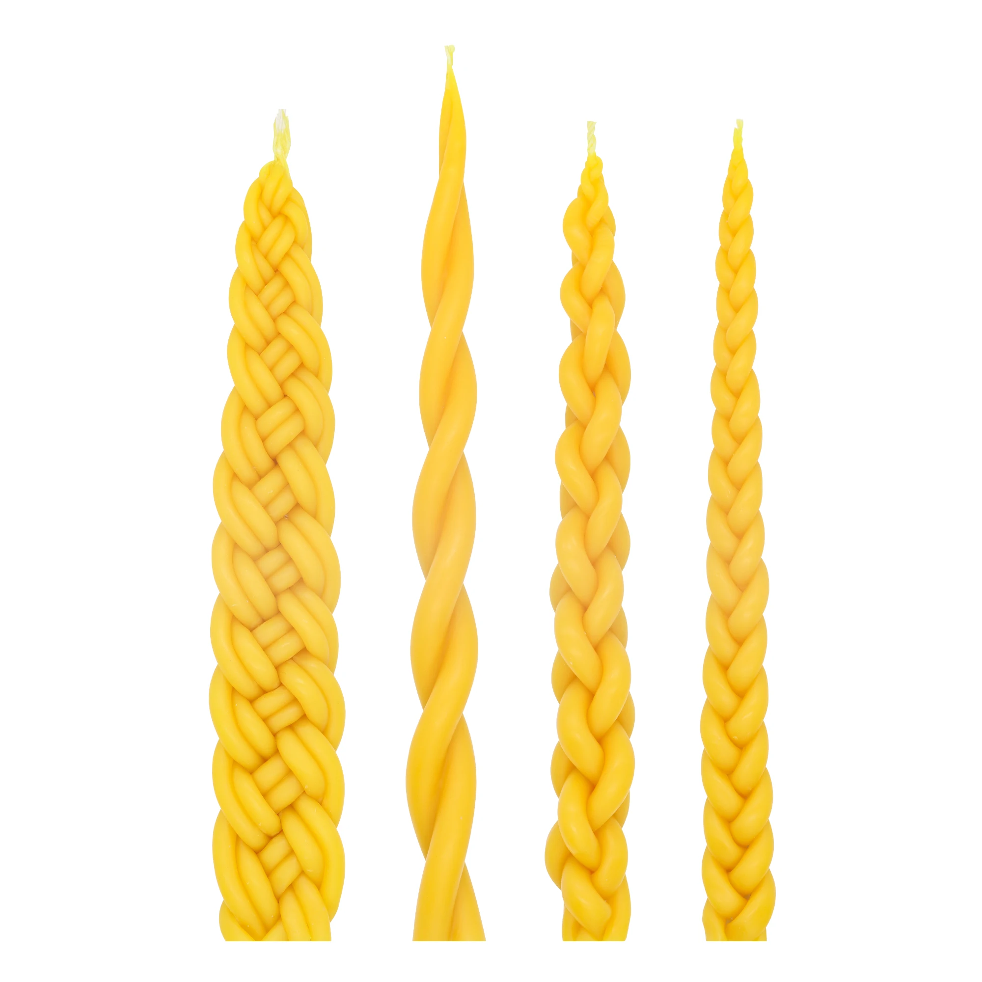 Private label custom Hand Dipped 100% Natural Beeswax handmade braided Havdalah twist taper candle Shabbat Judaica Gift
