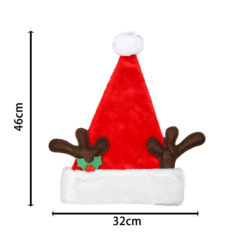 
Mini Knit Luminous Fur Bear Antlers Christmas Santa Hat With Bell 