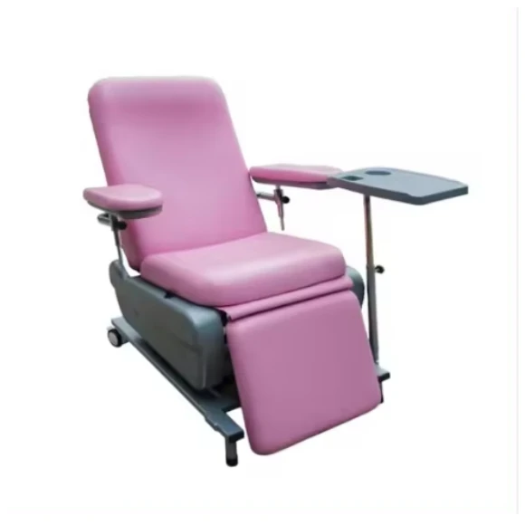 YFY-D03 Hospital Pink Leather Electric Dialysis Chair For Patient In Hospital With Multiple Functions