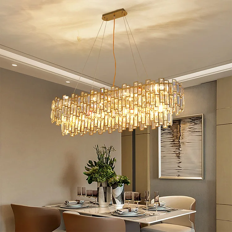Home Decorative Luxury Gold Frame Pendant Light Modern Empire k9 Crystal Chandelier For Living Room Bedroom