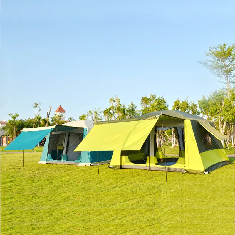 Outdoor Camping Double-decker Two-bedroom Tent Camping Rainproof 8 People High-quality Big Tent