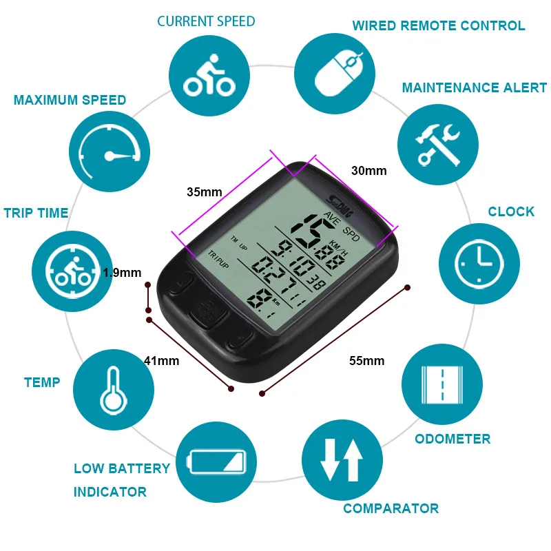 Sunding digital wireless exercise gps bike cycling bicycle computer gps cycle wireless waterproof bike bicycle computer