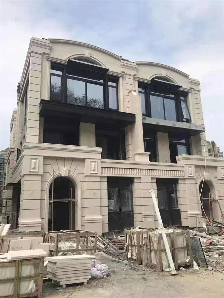 Portugal Moca Cream Limestone Slab Modern Design Polished Surface for Villa Exterior Wall and Floor Wholesale Price