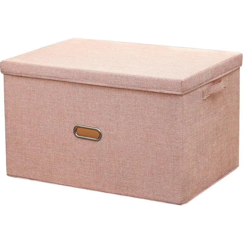 Foldable Fabric Cube for Clothes Storage Basket Linen Cloth Storage Bins with Dual Handles
