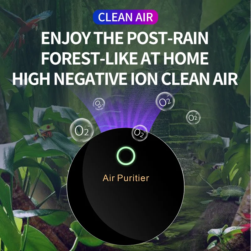 Portable Mini Air Purifier USB Type-C Plug-In smart effective odor smell air freshener for household, hotel, smoke, pet
