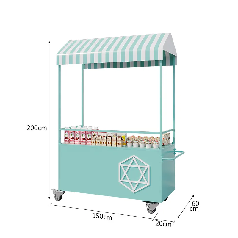 Customize Metal mobile shop counter shopping mall outdoor promotion cart portable street vendor pop-up counter