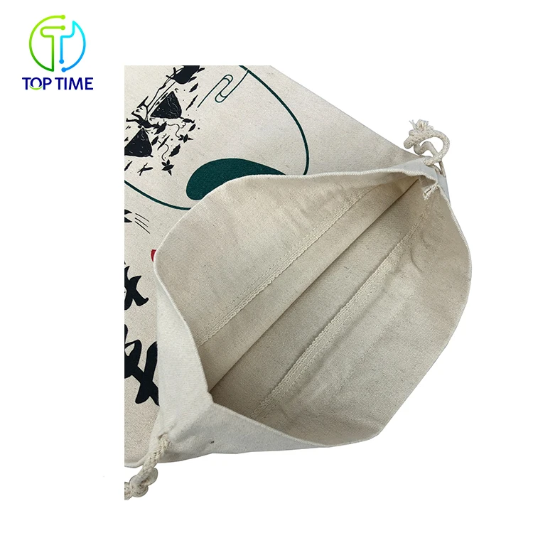 Wholesale Flour Soybean Rice Grain Canvas Cotton Drawstring Bags