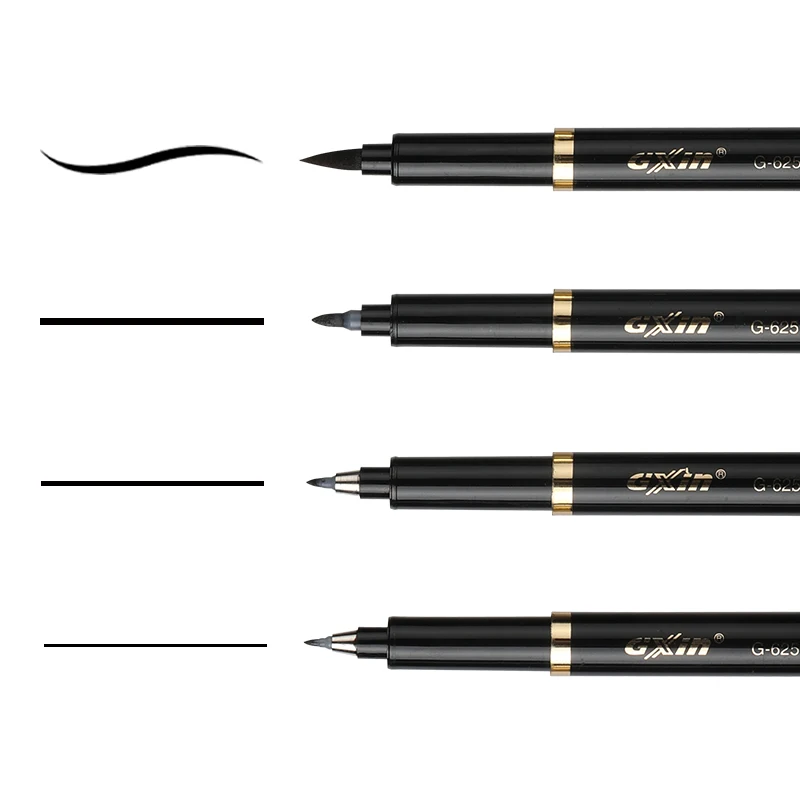 GXIN 4pcs/set hot sell calligraphy brush pen waterproof hand lettering beginners art marker supplier price calligraphy markers