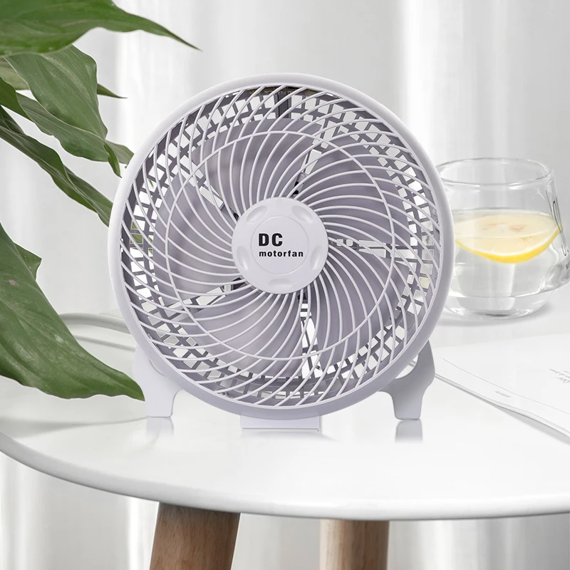Air Circulator Plastic Electric Portable 10W Solar DC Fan Battery Powered Rechargeable Table Fan With 12V DC Brushless Motor