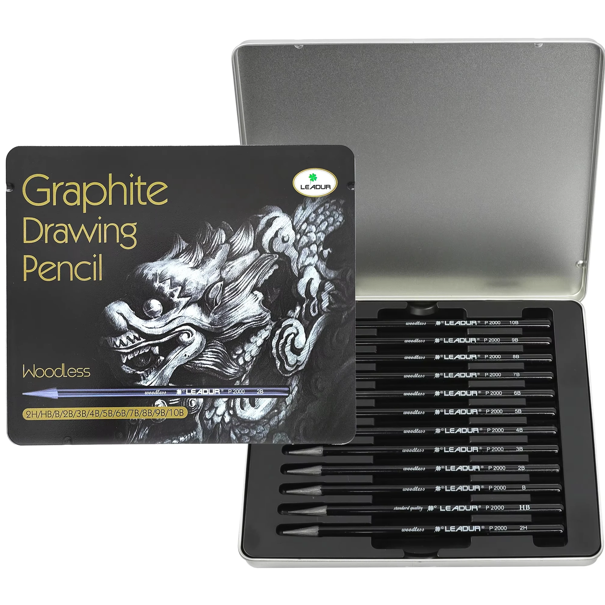 2H HB 2B 4B 6B 8B 10B wood free pencil Woodless Graphite Pencil Sketch Writing Pencil