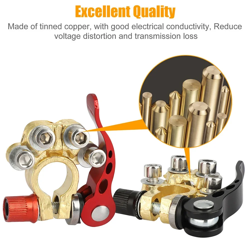 Car Battery Terminal Connectors  1 pair Quick Release Disconnect Battery Terminals Positive Negative Battery Cable Ends for Cars