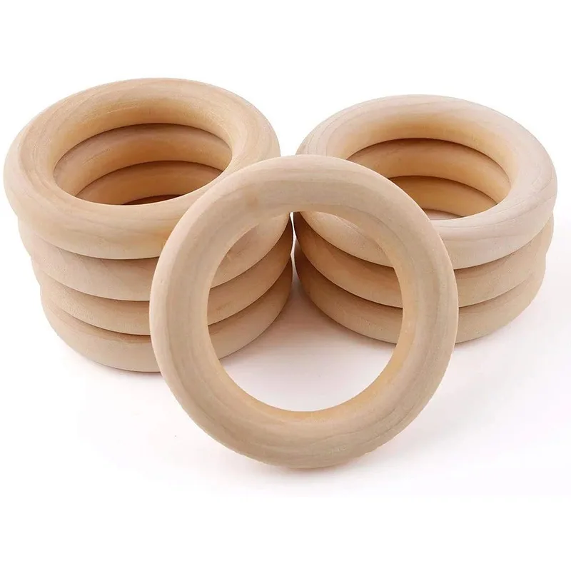 Wooden Rings Circle Craft, Ring Pendant and Connectors Jewelry Making