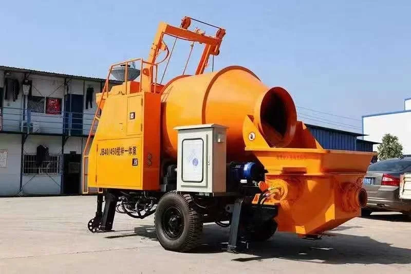 Trailer mounted concrete mixing pump JB40/450 concrete pump with mixer