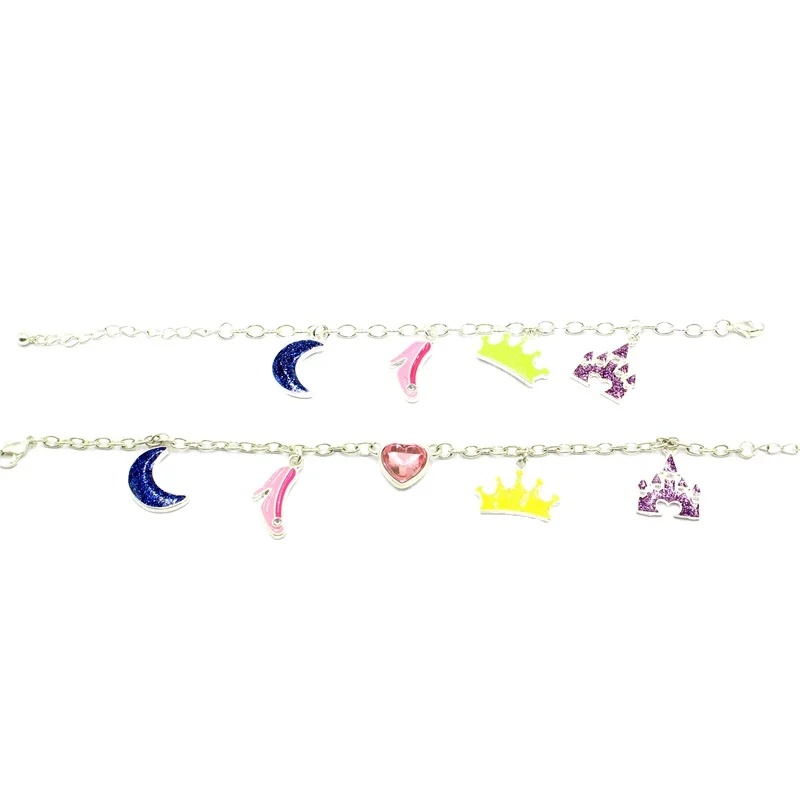 Children Heart Shape Charm Bracelet With Moon Pendant Lovely Smart Kids Promotion Gift Bracelet Dayday Band