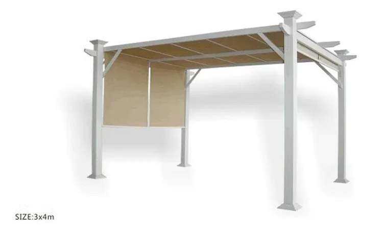 Yoho High Quality Metal Frame Outdoor Gazebo Windproof and Rainproof with Adjustable Sliding Top and Fabric Roof