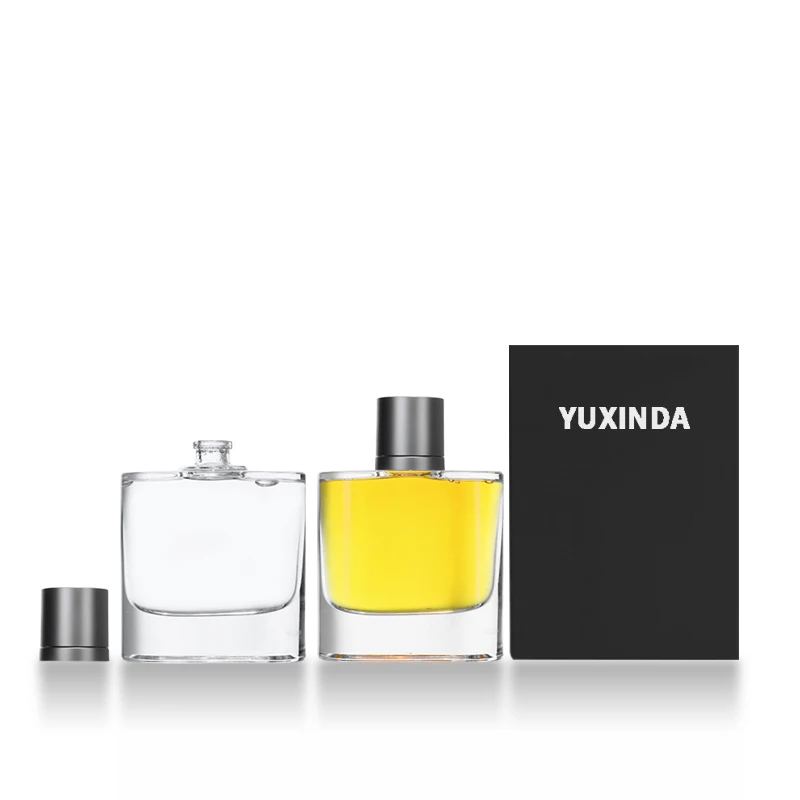 wholesale luxury perfume bottles unique square glass crystal 100ml 50ml perfume bottles manufacture