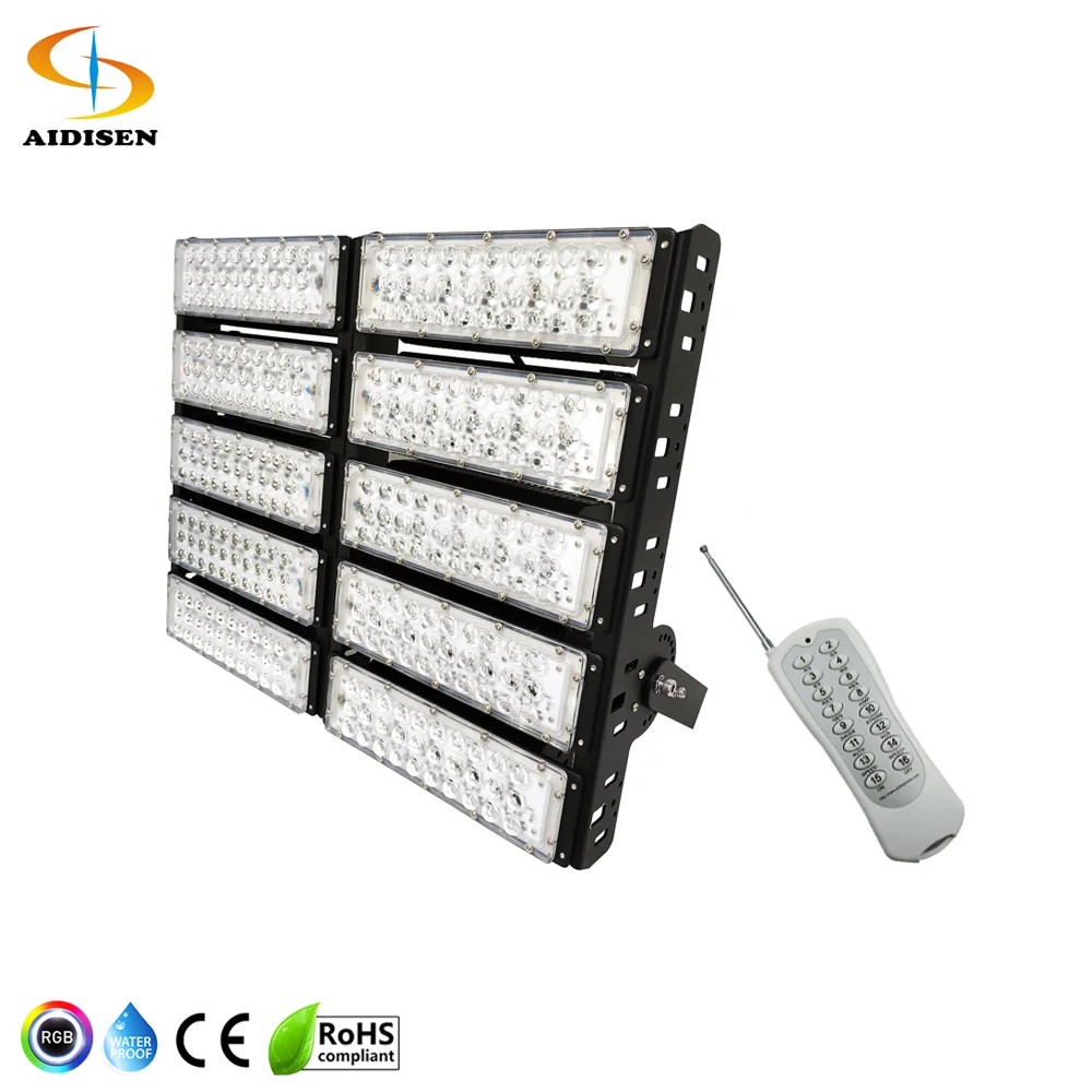 Professional 500W RGB LED Floodlight Waterproof IP65 Wireless Remote Control ROHS Certified Landscape Featuring Reflectors