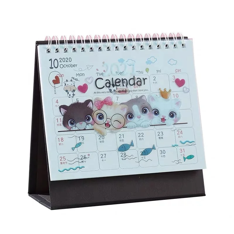 2023 On-demand CMYK Printing Customized A5 Hardcover Stand Up Daily Calendar Monthly Calendar Printing Desktop Calendar