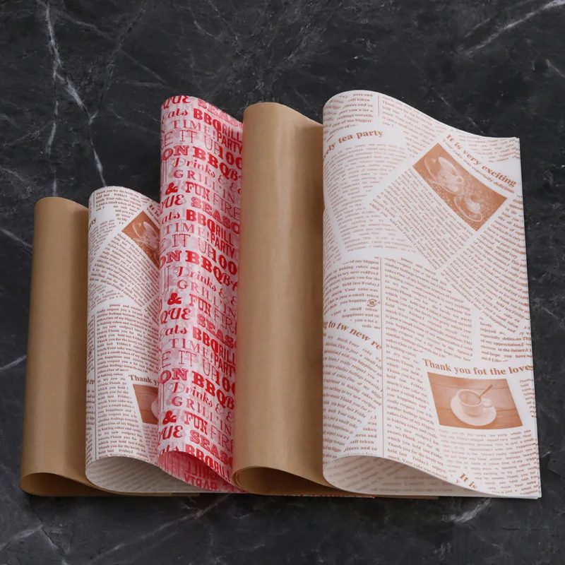 
Paper Packaging Tubes Food Grade Burger Butter Paper For Food Wrapping 