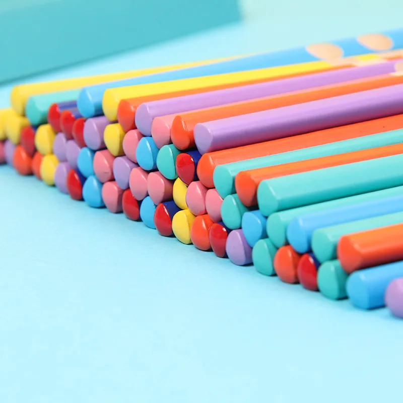 Hot Sale Customized Laser Lettering Pencils for Children 2# 2B Colorful Hole Kawaii Test China Pencils Supplier