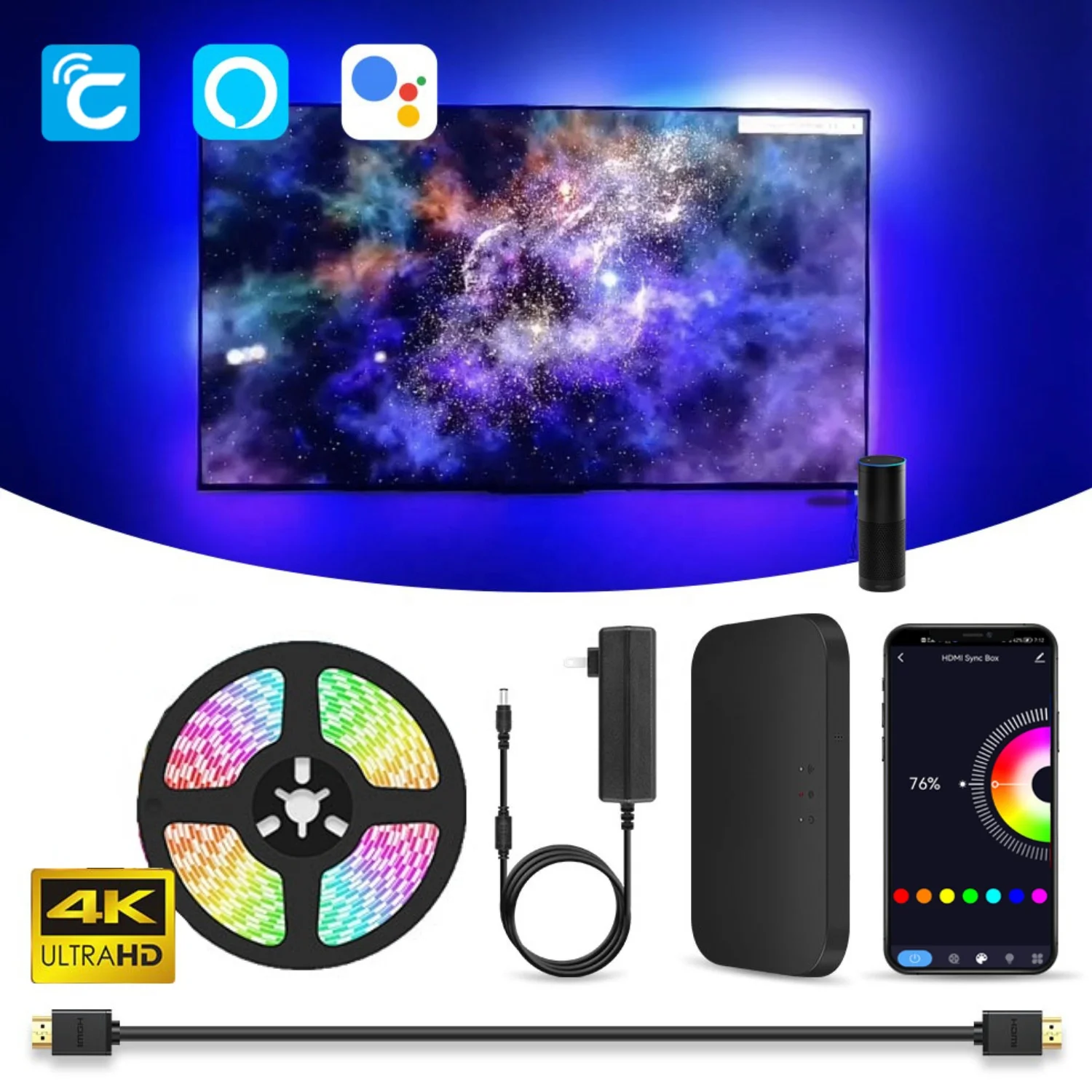 Симфонический черный фон 60 RGB ambipox Kit 5V Sync Dream экран USB WS2812 Светодиодная лента подсветка телевизора