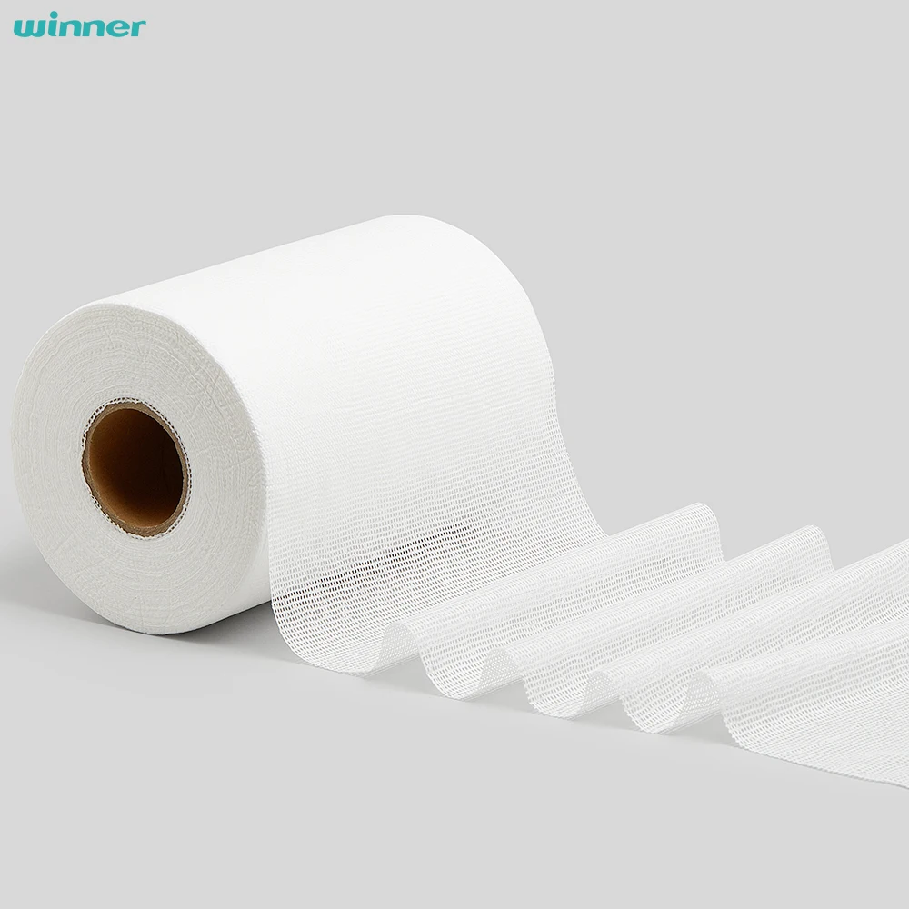 Рулон 100 хлопчатобумажной нетканой ткани Winner для ватных дисков, Нетканая тисненая ткань для маскировки