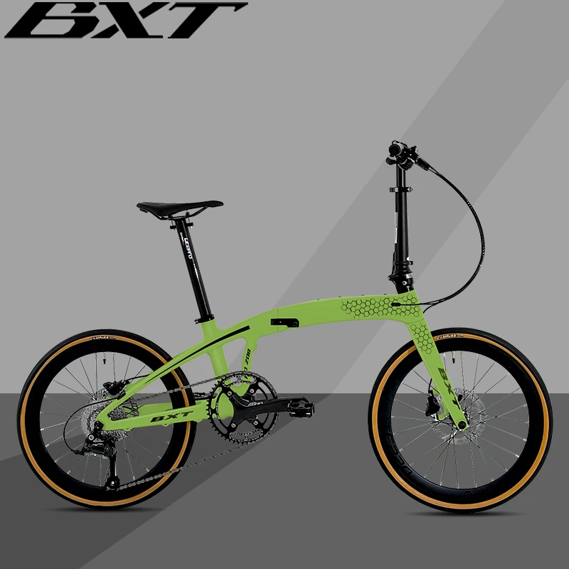 20 inch Carbon Folding Bike Disc Brake 9 Speed Foldable Bike SHIMANO R3000 R4700 R7000 Portable Mini Commuter Bicycle 2*10S  22S