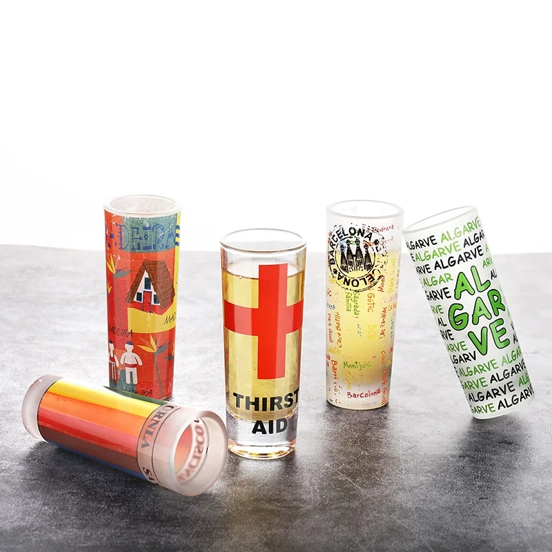 Customized 2.5oz clear Heavy Base Shot Glass Cups Wholesale Price DIY Tequila Vodka Shot Glasses Cup for bar Shot Glass Cup