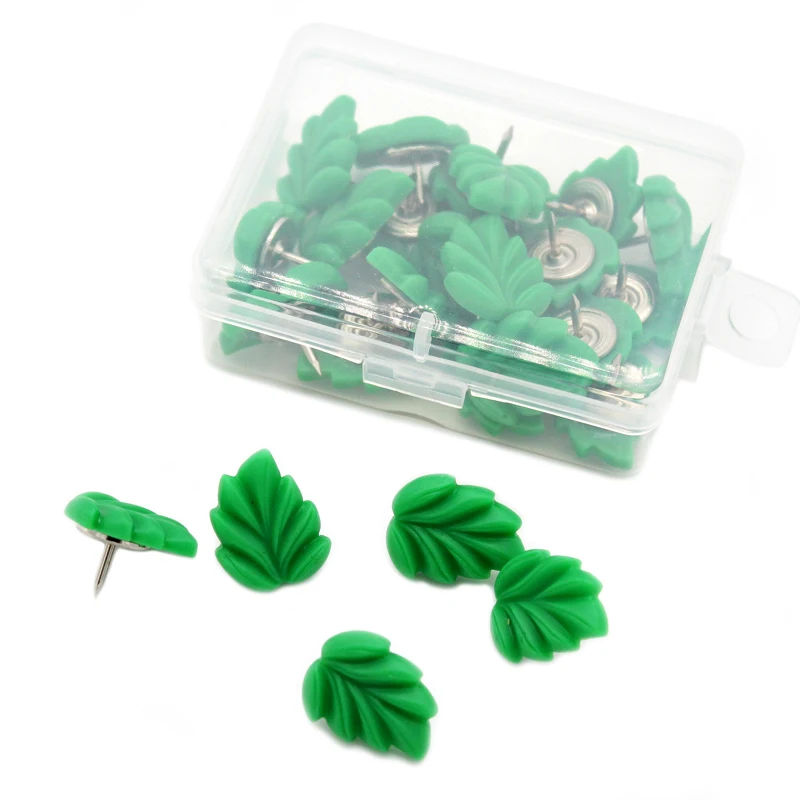 20PCS Leaf Shape Quality Colored Push Pins  CuteThumbtacks Office School Custom DIY Push Pins