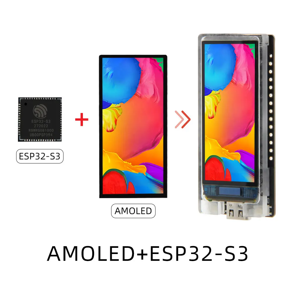 LILYGO T-Display-S3 AMOLED ESP32-S3 1.9inch RM67162 AMOLED Display Development Board OLED WIFI Bluetooth 5.0 Wireless Module