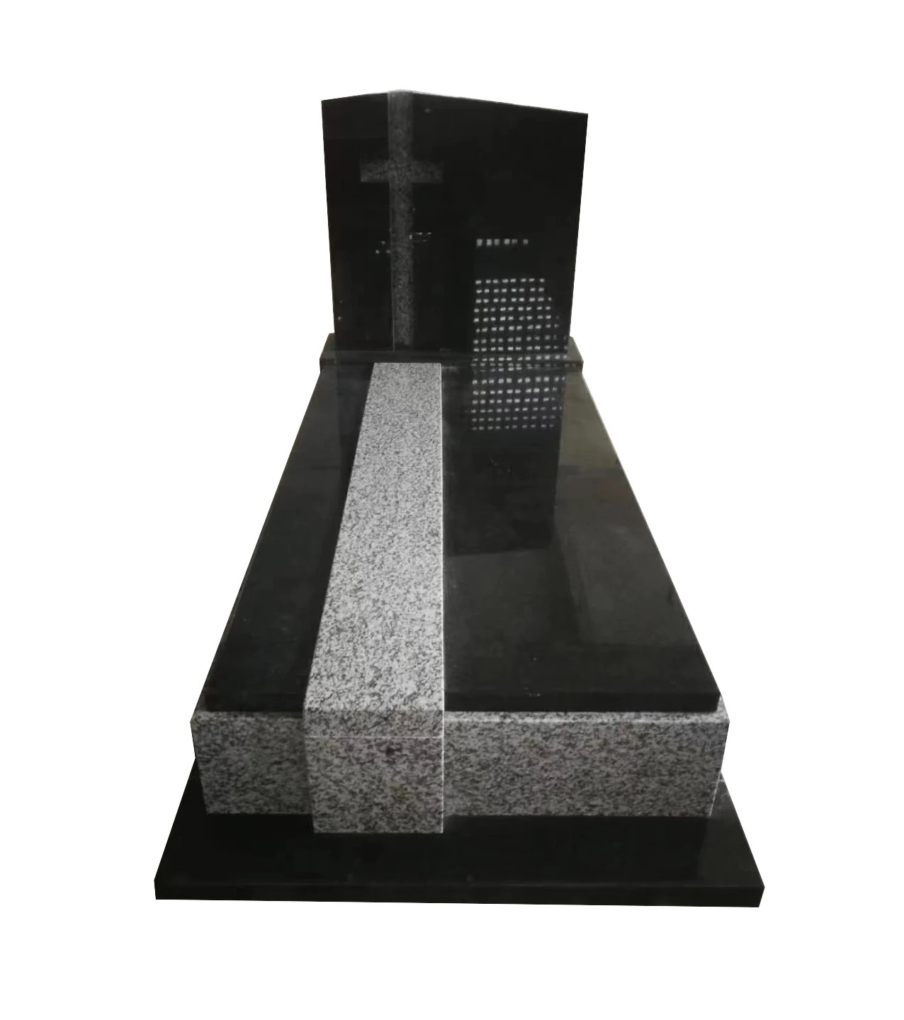 Black granite cross headstone monuments gravestone tombstone Romania