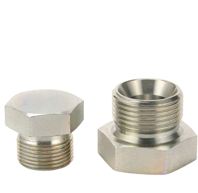 custom zinc plating carbon steel jic hydraulic plugs and caps