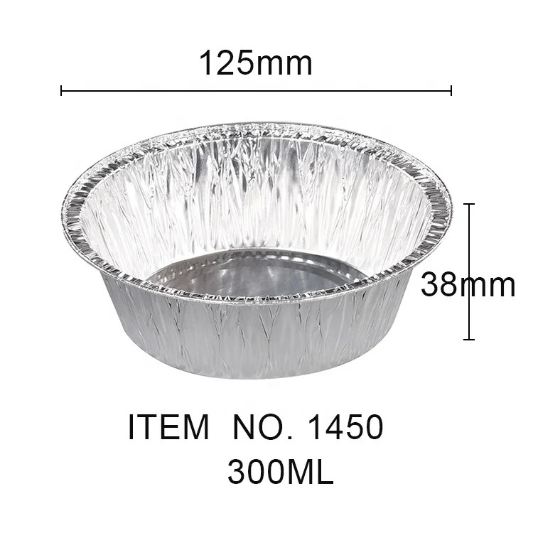 300ml Round Disposable Dessert Container Mini Aluminum Foil Food Baking Cups Cake Tray