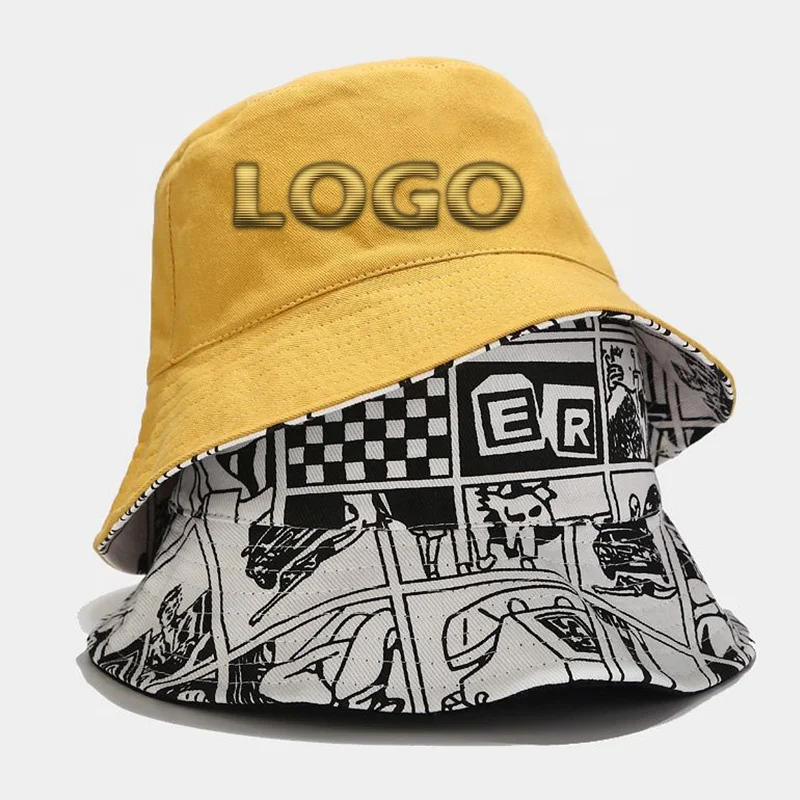 HB0002 Reversible checkered designer eco friendly women bucket hat customization fisherman malaysia orange cap 2022 for summer