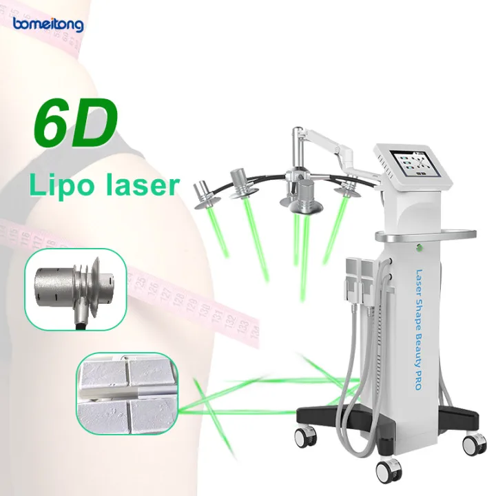 Body slimming fat removal 160mw 6 en 1 cryo cold 6d lipo laser light green ems lipolysis profesional slimming machine lipolaser