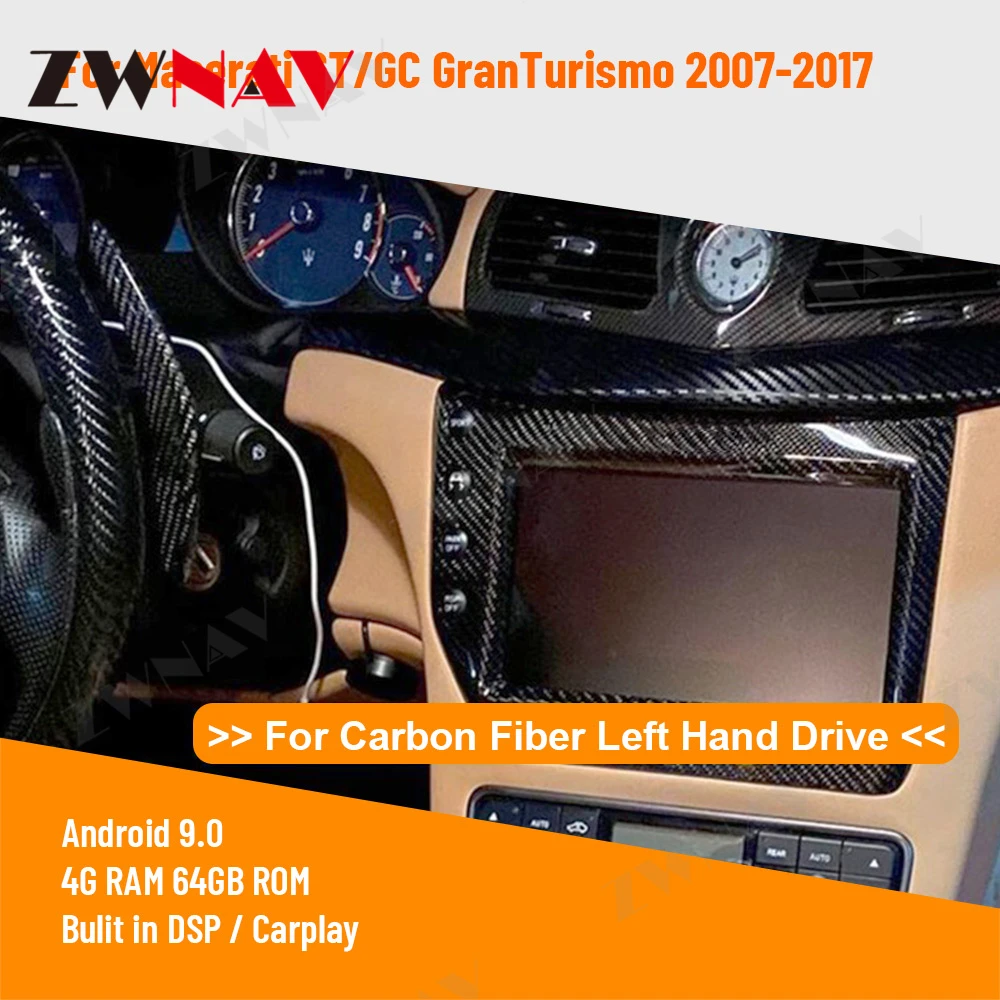Carbon Fiber Car Radio Player GPS Navigation Carplay for Maserati GT/GC Gran Turismo 2007 - 2017 Android 11 Radio Audio Stereo
