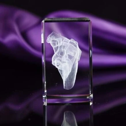 ADL Personalized Custom 3d Laser Engraved Glass Cube Photo Frame 3d Crystal Photo Cube for Teaching Props