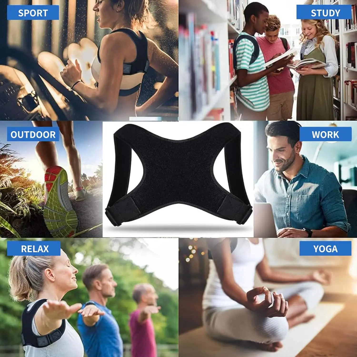 43 CM Back Posture Corrector Breathable Lumbar Brace Corset Back Belt Support Shoulder Lower Back Belt Brace Waist For Men Women