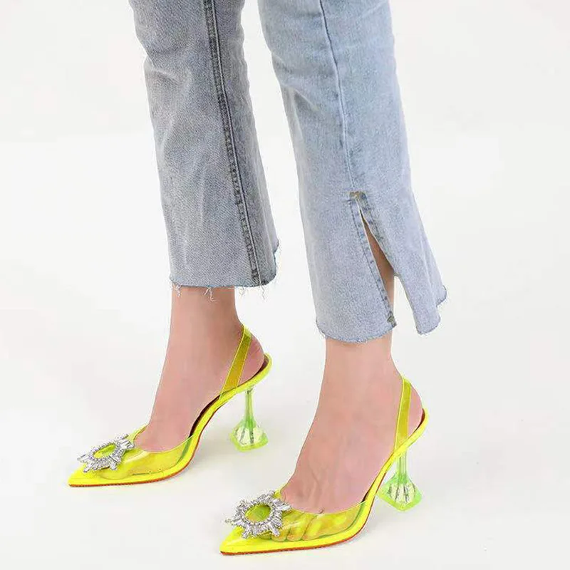 2022 TPU Clear Transparent Fetish Luxury Designer Woman Extreme Mules Super High Heels Women Sexy Shoes Ladies Pumps Sandals