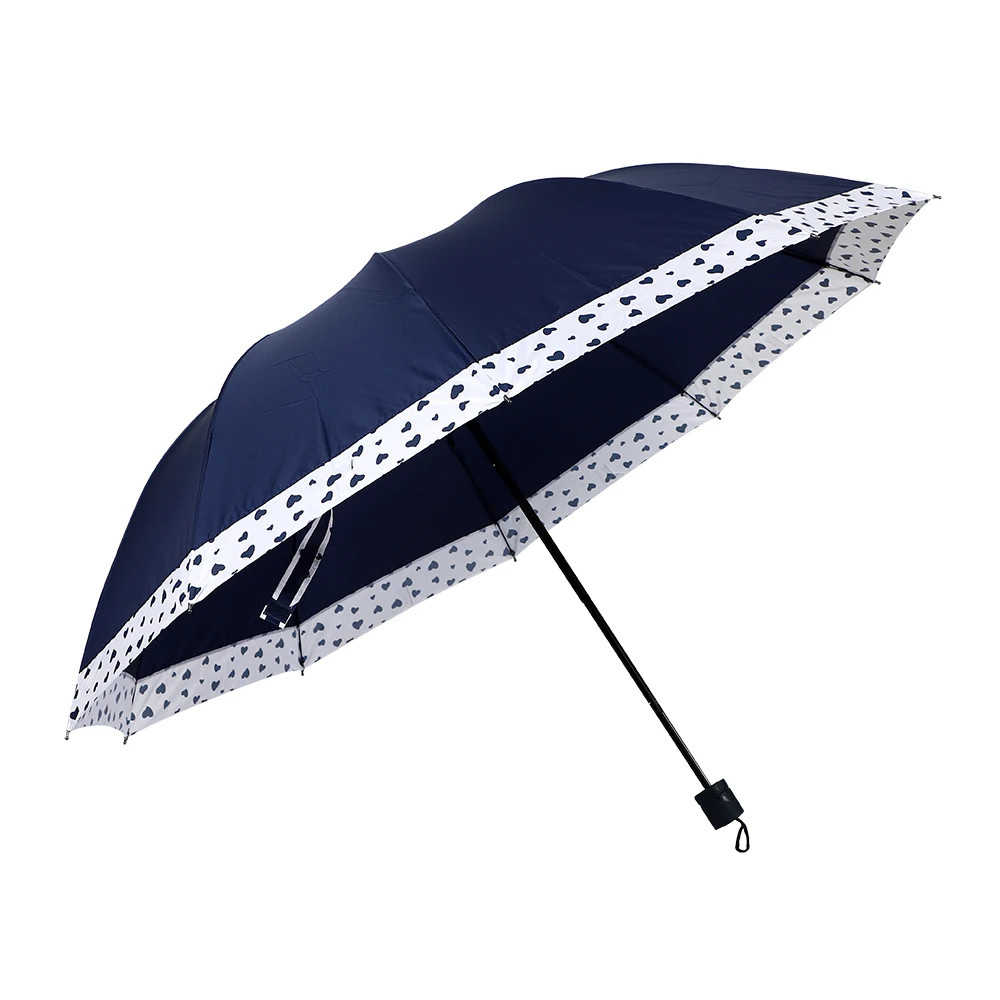 
Оптовая продажа, индивидуальный ветрозащитный складной зонт с защитой от УФ-лучей, Черный ветрозащитный дорожный Зонт с железной рамой для мужчин и женщин 