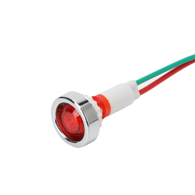 Светодиодная неоновая панель диаметром 10 мм 12 В 24 110 светодиодный индикатор 220 сигнальная лампа для водонагревателя