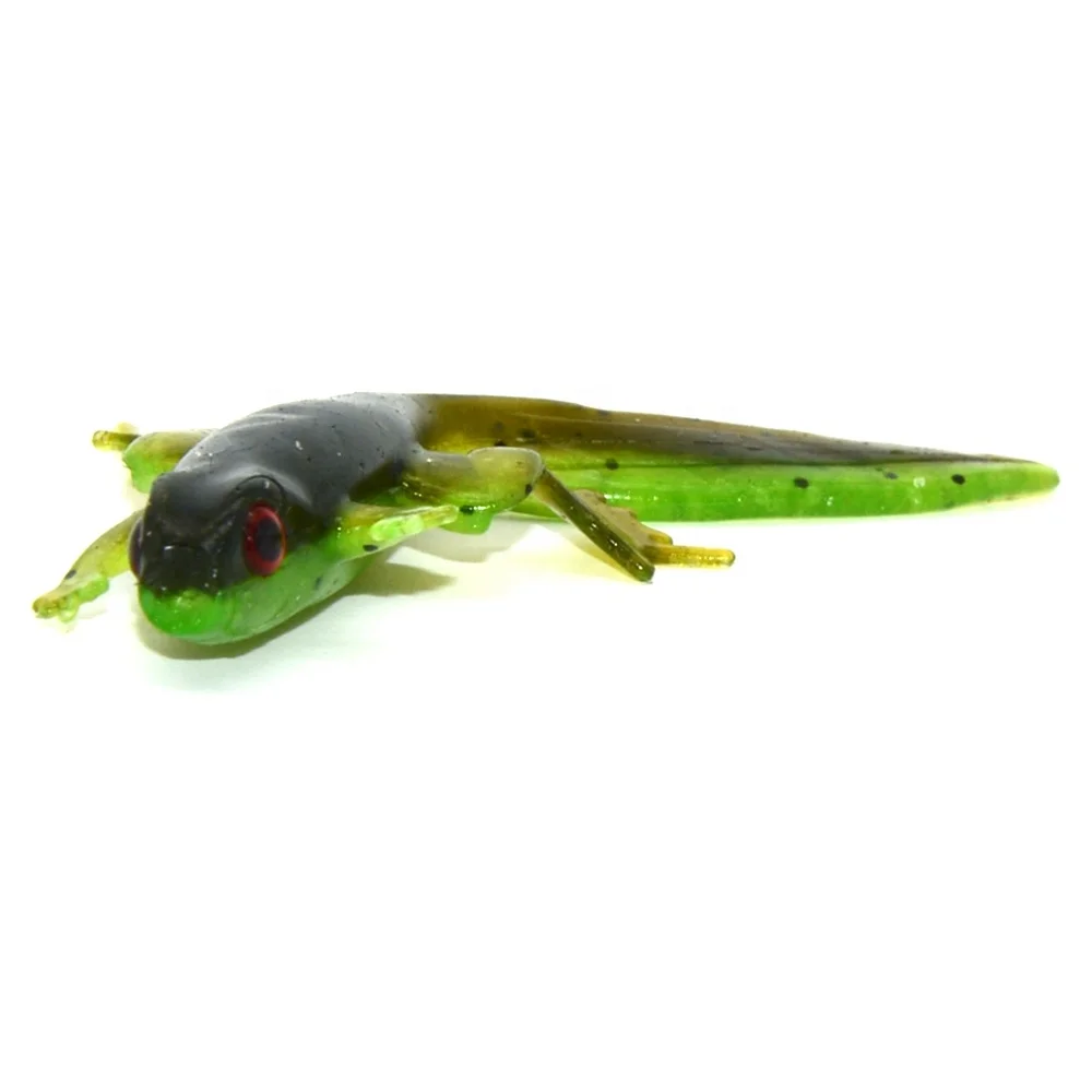 TAKEDO SP06 Frog Tadpole Soft Bait  8Cm 3.8G 3D Eyes Salamander Bait Two-Tone Simulation Plastic Bait