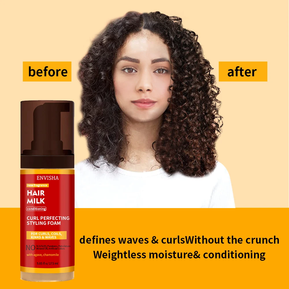 Professional Private Label Hair Mousse Styling Curling Foam Non Sticky Style Hair Mousse For Curly Hair