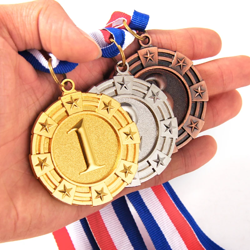 Gold Silver Brass Sport Soccer Medals And Trophies 2024 Graduation Medal Custom 3d Medal