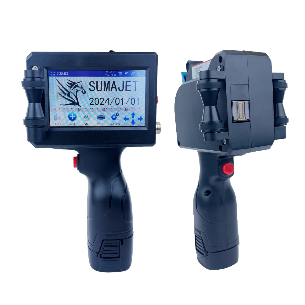 Portable Mini handheld inkjet printer gun with water-based ink printer for printing production dates food bags plastic bottles