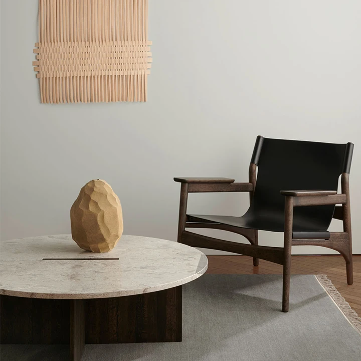 designer chair Danish casual single chair Simple modern small flat solid wood canvas chair