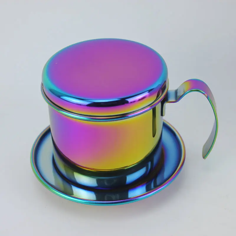Shiny 2-Cup Stainless Steel Vietnamese Coffee Brewing Filter Bottom Dripper Special Tool for Making Coffee & Tea